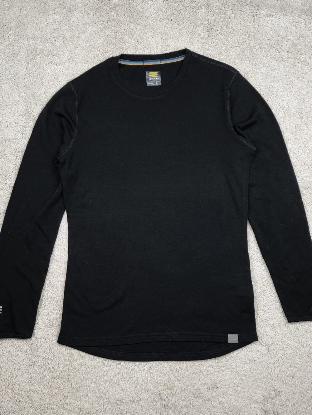 Meriwool Mens Base Layer 100% Merino Wool 250g Midweight Size Large L Black USA